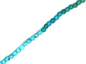 Ombre Natural Blue Turquoise 2mm Smooth Rounds Bead Strand, 13" strand length
