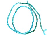Ombre Natural Blue Turquoise 2mm Smooth Rounds Bead Strand, 13" strand length