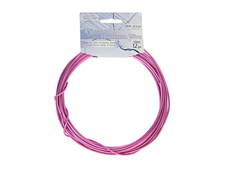 John Bead 12 Guage Fuchsia Color Jewelry Aluminum Wire 30ft