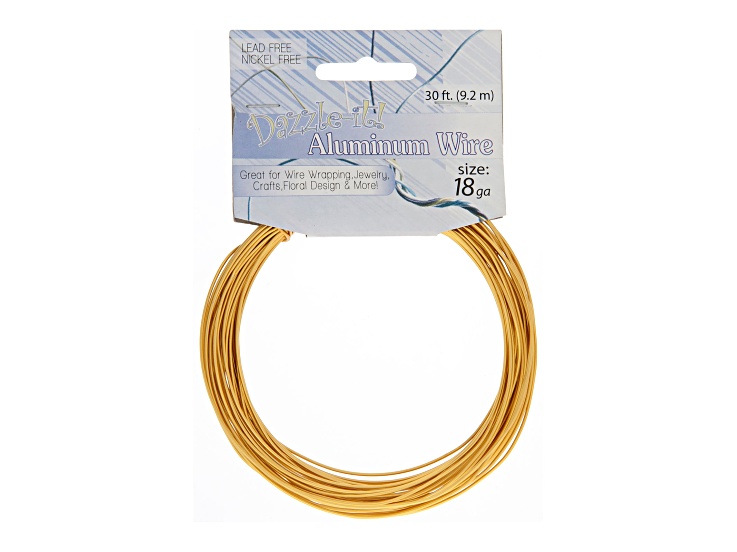 John Bead 18 Guage Gold Color Jewelry Aluminum Wire 30ft