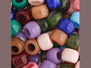 9mm Assorted Imitation Semi-Precious Mixed Plastic Pony Beads, 1000pcs