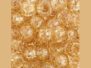 9mm Sparkle Gold Color Plastic Pony Beads, 1000pcs