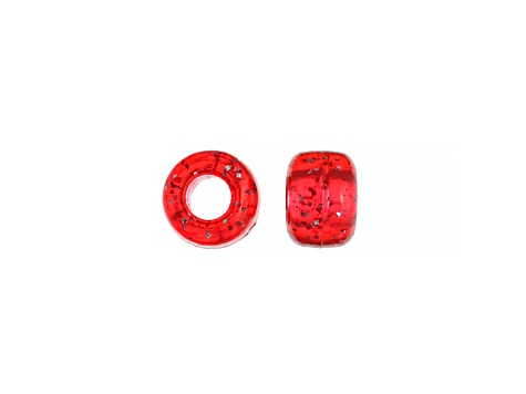 9mm Sparkle Crimson Plastic Pony Beads, 1000pcs