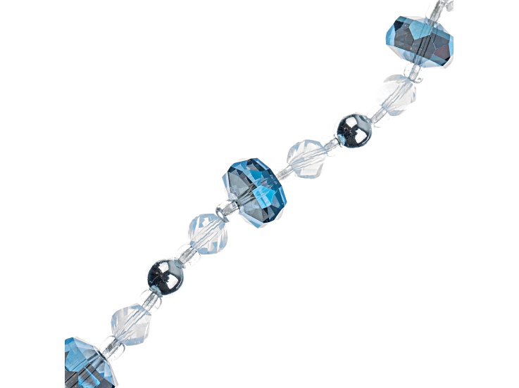 Crystal Lane DIY White and Silver Glass Rondelle Beads 7" Designer Holiday Christmas Bead Strand