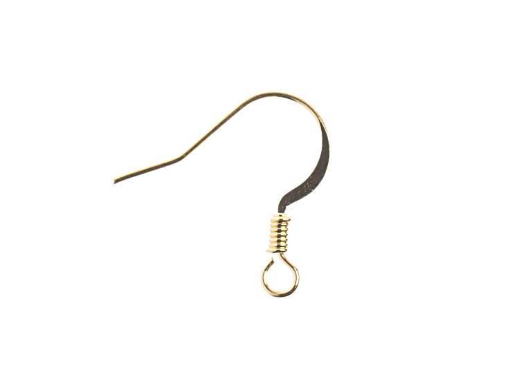 John Bead Must Have Findings 18mm Gold Tone Iron Ear Wire Hooks with Coil 60 Pieces