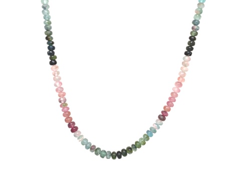 MULTI TOURMALINE RONDELLE BEADS SHORT STRAND