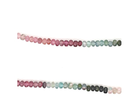 MULTI TOURMALINE RONDELLE BEADS SHORT STRAND