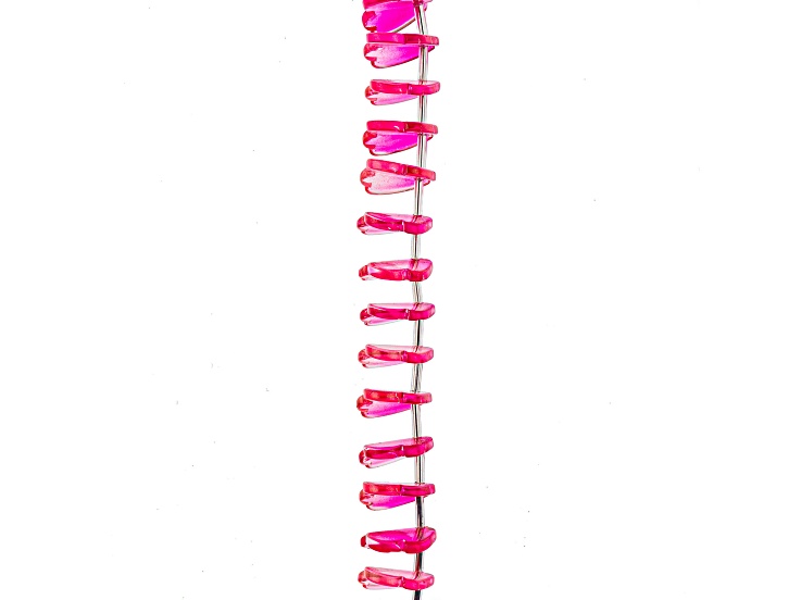 Crystal Lane DIY 15x16mm Pink Petals Leaf 7" Glass Garden Bead Strand 21 Pieces