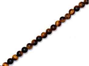 Brown Tiger's Eye 6mm Smooth Rounds Bead Strand, 16" strand length