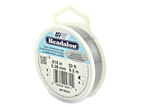 49 Strand Stainless Steel Bead Stringing Wire, .015 in, Satin Silver, 30ft