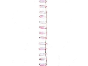 Crystal Lane DIY 8x14mm Yellow & Light Pink Mix Teardrop Leaf 7" Glass Garden Bead Strand 19 Pieces