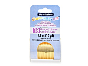 ColourCraft Wire, 18 gauge Silver Plated Gold Color, 10 yd spool