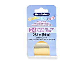 ColourCraft Wire, 24 gauge Silver Plated Gold Color, 30 yd spool