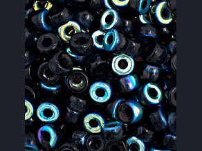 6mm Opaque Black AB Mini Glass Pony Beads, 500pcs