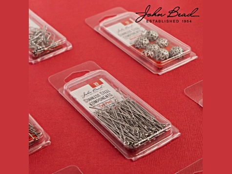 John Bead 4x4mm Silver Stainless Steel Wire Guardian 24 Pieces