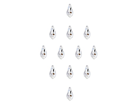 Preciosa 9x18mm Crystal Czech Glass Faceted Teardrop Pendants 12 Pieces