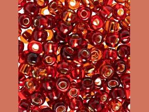 Czech Glass 2/0 Seed Beads Silver Lined Ruby Color 22 Gram Vial