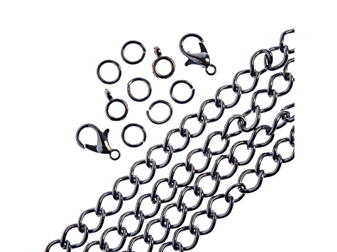 SMYHTGLIF 16.4 Ft Gold Plated Crystal Bead Chain - Jewelry Making Supplies With Clasps & Jump Rings