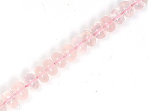 Pink Rose Quartz 6mm - 7mm Smooth Rondelles Bead Strand, 16" strand