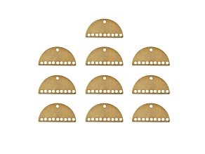John Bead 10-Hole Gold Tone Alloy Semi Circle Beadwork Pendants 10 Pieces