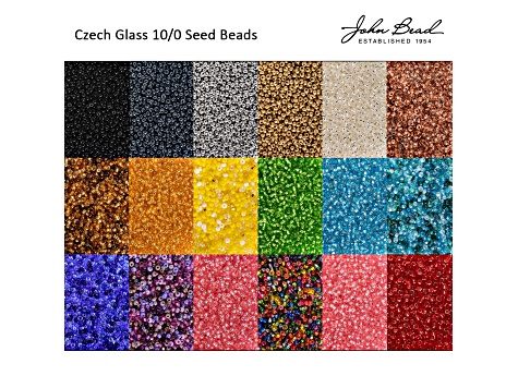 Czech Glass 10/0 Seed Beads Black 24 Gram Vial