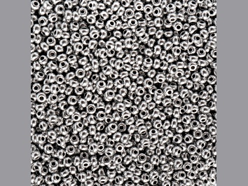 Picture of Czech Glass 10/0 Seed Beads Platinum Silver Color 24 Gram Vial
