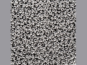 Czech Glass 10/0 Seed Beads Platinum Silver Color 24 Gram Vial