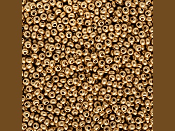 Picture of Czech Glass 10/0 Seed Beads Metallic Gold Color 24 Gram Vial