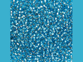 Czech Glass 10/0 Seed Beads Silver Lined Light Blue 24 Gram Vial