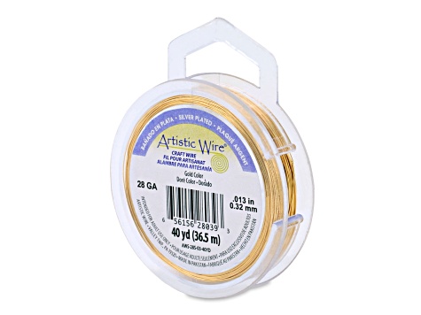 Artistic Wire, Alambre Para Manualidades Resistente Al Deslustre De Calibre 28, Color Gris, 36,5 M