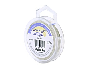 Artistic Wire, 28 ga, Silver Plated Tarnish Resistant Colored Copper Craft Wire, White, 40yd