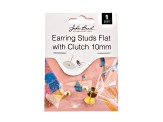 John Bead Must Have Findings 10mm Gold Tone Iron Earring Studs Flat with Barrel Clutch 1 Pair