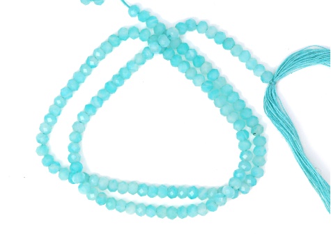 Blue Amazonite 3.5mm Faceted Rondelles Bead Strand, 13" strand length
