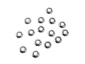 John Bead 6x3mm Silver Stainless Steel Donut Spacer Beads 15 Pieces