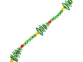 Crystal Lane DIY Green Glass Christmas Tree Stack 7" Designer Holiday Christmas Bead Strand