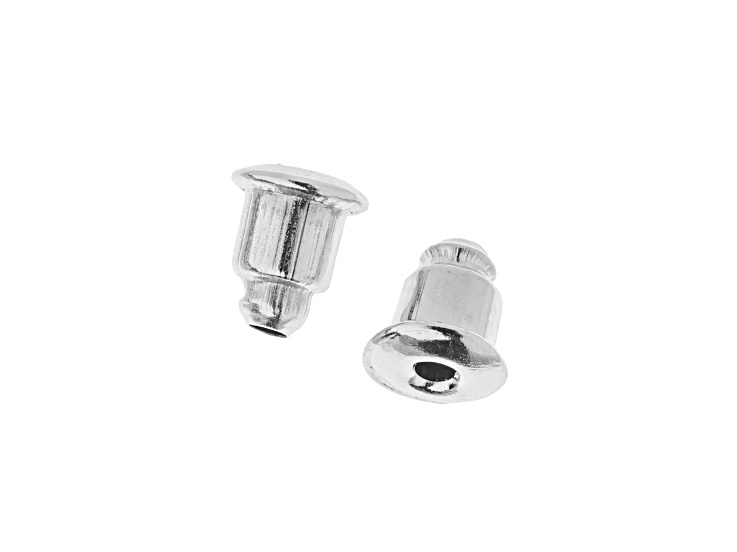 John Bead Must Have Findings 4.5x5mm Silver Tone Iron Earring Bullet Clutch 10 Pieces