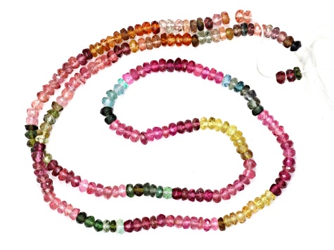 Faceted 2x4mm Black Agate Rondelle Gemstone Beads Necklace 18'' AAA
