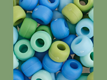 Picture of 9mm Assorted Blueberry Matte Pony Beads, 1000pcs