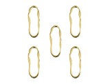 John Bead Gold Tone Alloy Organic Oval Beadwork Pendants 5 Pieces