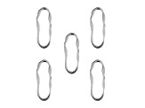 John Bead Silver Tone Alloy Organic Oval Beadwork Pendants 5 Pieces