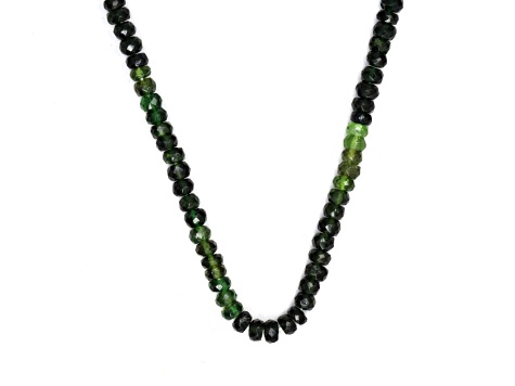 Ombre Green Tourmaline 4mm Hand hot Faceted Rondelles 13