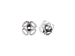 John Bead Must Have Findings 8mm Silver Tone Iron Bead Caps 48 Pieces