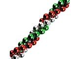 Crystal Lane DIY Metallic Red Green Silver Acrylic Twisted Baubles 7" Holiday Christmas Bead Strand