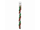 Crystal Lane DIY Metallic Red Green Silver Acrylic Twisted Baubles 7" Holiday Christmas Bead Strand