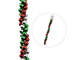 Crystal Lane DIY Metallic Red Green Silver Acrylic Twisted Baubles 7" Holiday Christmas Bead Strand