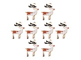 8-Piece Sweet & Petite Holiday Reindeer Small Gold Tone Enamel Charms