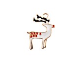 8-Piece Sweet & Petite Holiday Reindeer Small Gold Tone Enamel Charms