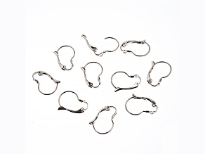 John Bead 21mm Silver Stainless Steel Earring Lever Back 20 Pieces