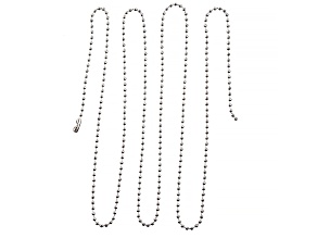 John Bead Silver Stainless Steel 1m Ball Chain with 2.4mm Connector