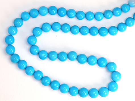 AAA Sleeping Beauty Turquoise 6mm Smooth Rounds Bead Strand, 18" strand length